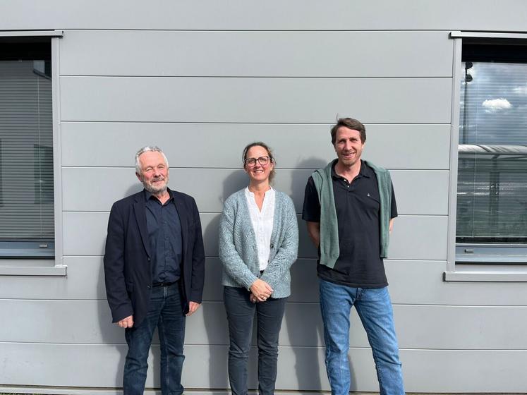 Les FDSEA du Calvados et de la Manche s'unissent pour accueillir le 80e congrès de la FNSEA en 2026 avec entre autres Alain Lebaudy, responsable des bénévoles, Nadège Mahé, vice-présidente de la FDSEA 50 et Guillaume Férey, secrétaire général de la FDSEA 14.