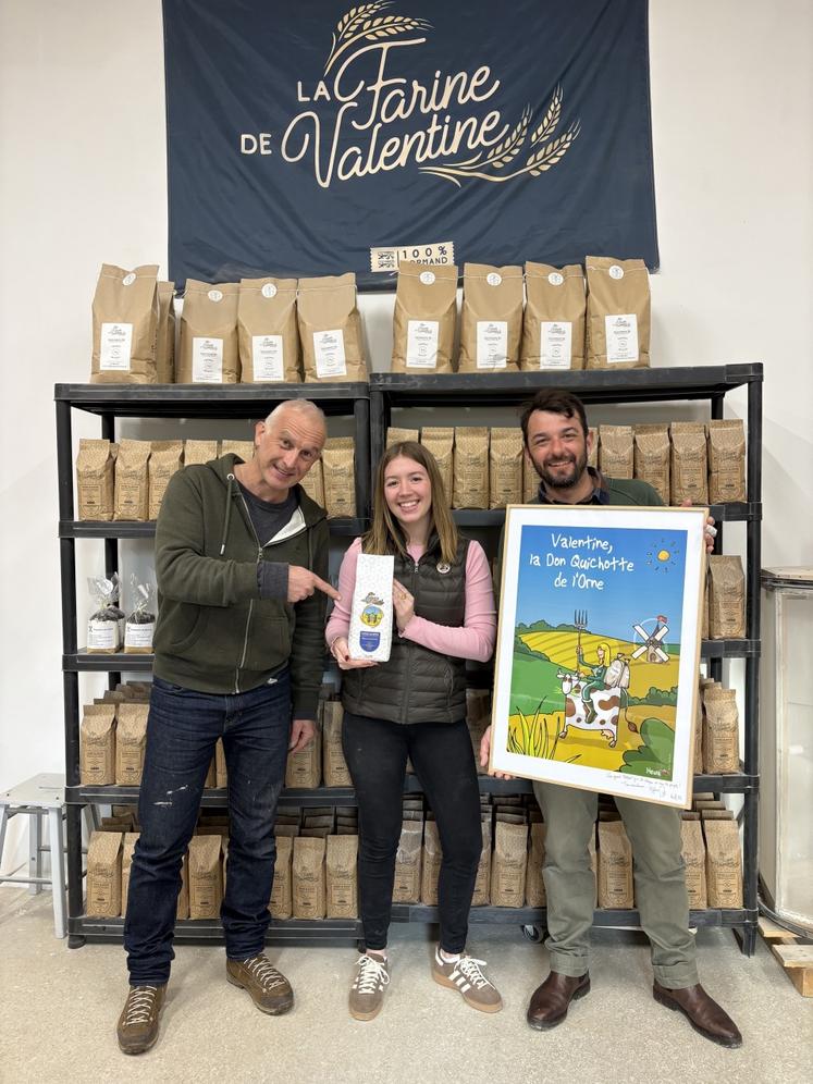 Valentine Amette, lors de la sortie du packaging imaginé avec Sylvain Guichard-Bichicchi, illustrateur d'Heula, et Martin Laignel, graphiste.