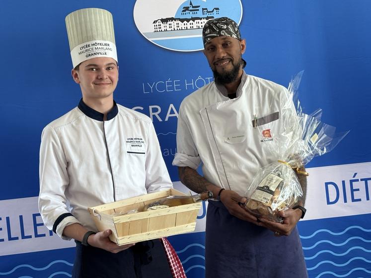 Alex Larcher, étudiant au lycée Maurice Marland de Granville, a formé un binôme vainqueur avec James Moraida, cuisinier au lycée Albert Sorel de Honfleur.