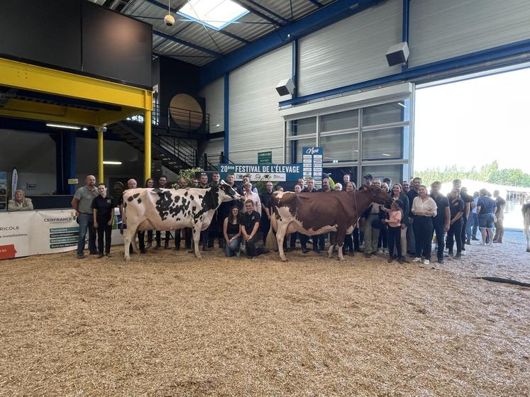 9641, la réserve grande championne (Gaec du Lieu Bourdeaux) avec HN Nally, grande championne (EARL des P'tites Normandes).
