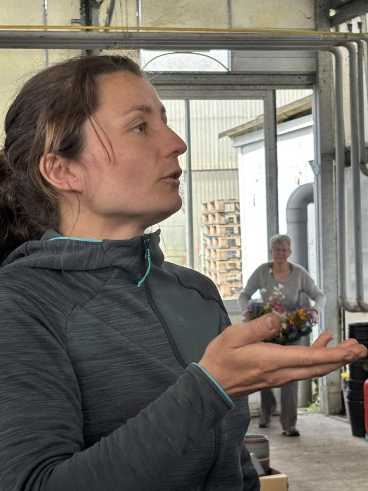 Fanny Davoine fait face à l'orage de grêle qui a détruit plus de 80 % de ses serres.