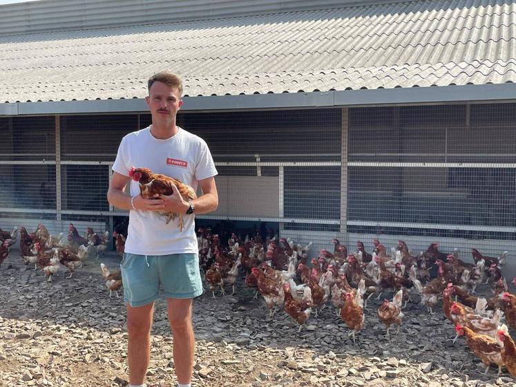 Arthur Fleury élève 15 000 poules pondeuses rousses dans l'Orne.
