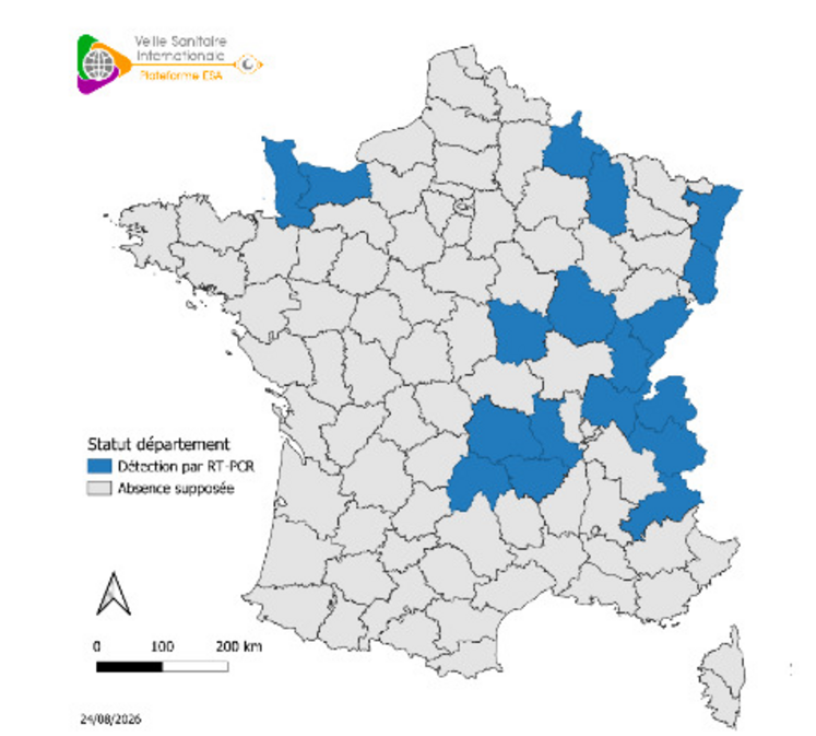 Le virus a été détecté dans 18 départements français.