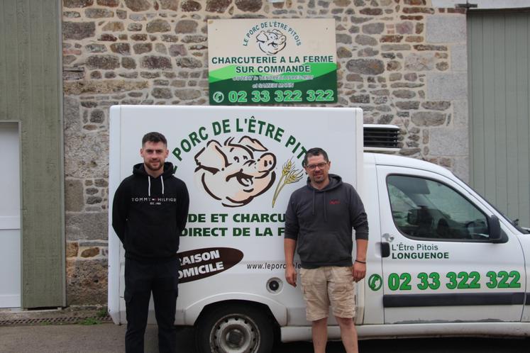 Timothé et Nicolas Chevalier, associés au Porc de l'Être Pitois à l'Orée d'Écouves, près d'Alençon.