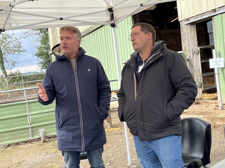 Sébastien Fesnoux, président de la SAS Ouest lait et Landry Rivière, administrateur.