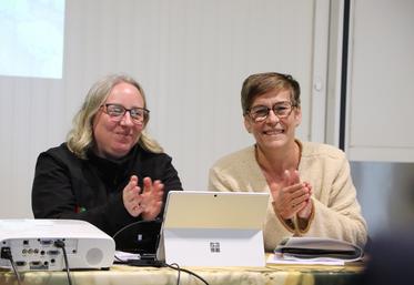 Jennifer Marie, directrice du GE14, et Hélène Destigny, présidente, ont présenté les résultats 2023, fières du chemin parcouru depuis sa création.