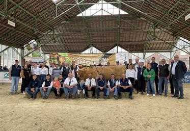 Dix-huit élevages ont participé au concours régional le 22 juin à Torigny. Ils se sont réunis autour de l'animal de concours, Noisette, issue de chez Corinne Estace (Cherbourg-en-Cotentin).