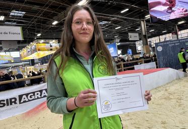 Emma Pesnel, originaire de Grosville (Cotentin), s'est classée 19e sur 38 au concours de pointage en race ovine.