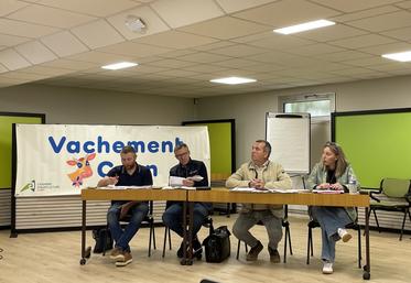 "Une nouvelle édition s'engage. C'est en équipe que nous avons réussi à faire de Vachement Caen un événement qui donne une image positive de nos métiers", relève Clément Lebrun, président de Vachement Caen, entouré d'Antoine Bossuyt, vice-président, Stéphane Labarrière, trésorier et Jennifer Bandrac-Lacroix, cheffe de projet.