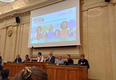 Jean-Yves Heurtin (Calvados), Sébastien Delafosse (Manche) et Alexis Graindorge (Orne) ont participé au colloque sur les 80 ans du statut du fermage.