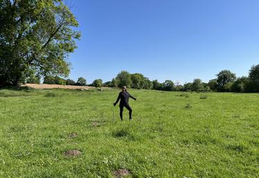 Lisa Bignaux a récupéré une parcelle de prairie permanente de 3,4 ha derrière les bâtiments de la ferme familiale pour y cultiver des fleurs coupées sur 2 500 m2