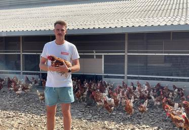 Arthur Fleury élève 15 000 poules pondeuses rousses dans l'Orne.