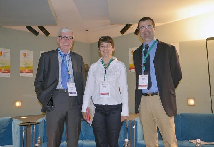 Henri Pluvinage, Mathilde Briard et Vincent Schieber représentant respectivement le CTIFL, Agrocampus Ouest - IRHS et Carotte de France, ont présenté le symposium qui avait pour ambition de mettre en relation directe tous les acteurs de la filière.