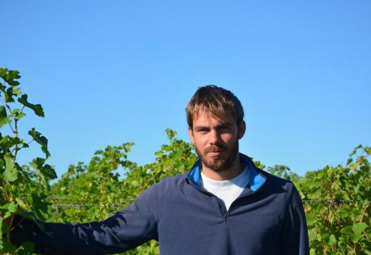 Paul Terrien, 26 ans, installé depuis 2013 à Cizay-la-Madeleine, en céréales et vigne.