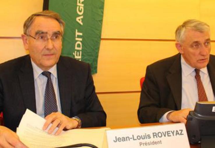 Jean-Louis Roveyaz, président et Christophe Noël, directeur du Crédit Agricole de l’Anjou et du Maine, ont présenté les résultats commerciaux et financiers 2014.