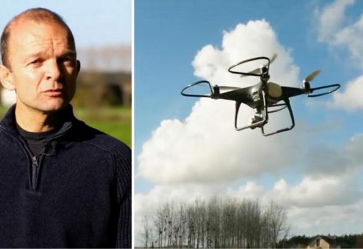Vincent Marchesseau teste l’effarouchement par drone.