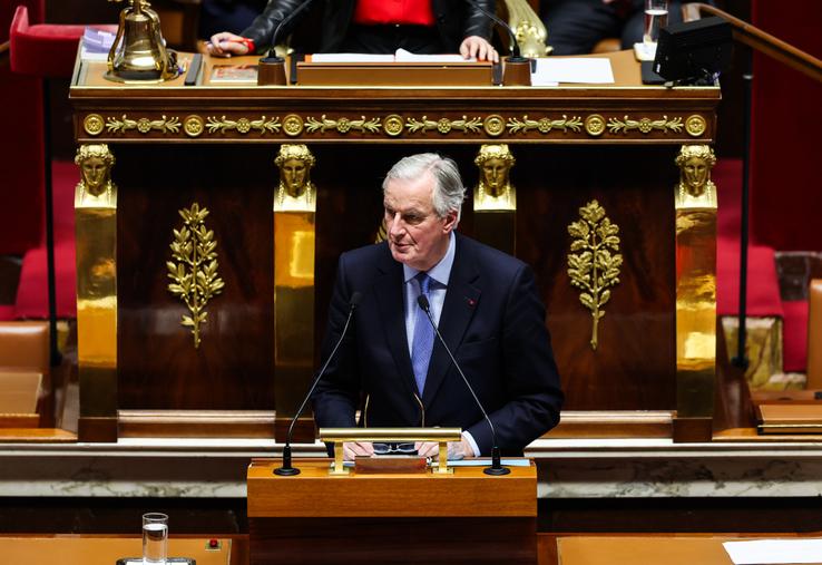 Le Premier ministre Michel Barnier à l'Assemblée Nationale avant le vote de la motion de censure de son Gouvernement, le 4 décembre 2024.