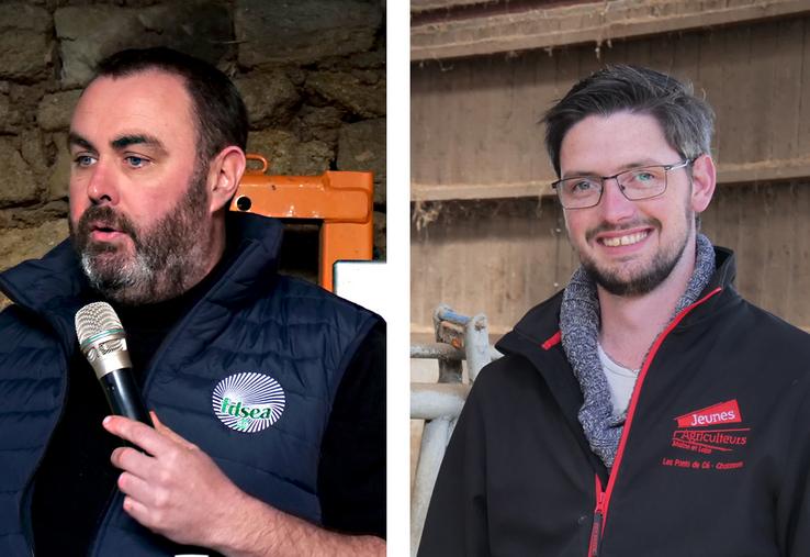 Anthony Ménard, secrétaire général de la FDSEA et Vincent Colineau, secrétaire général de Jeunes agriculteurs du Maine-et-Loire.