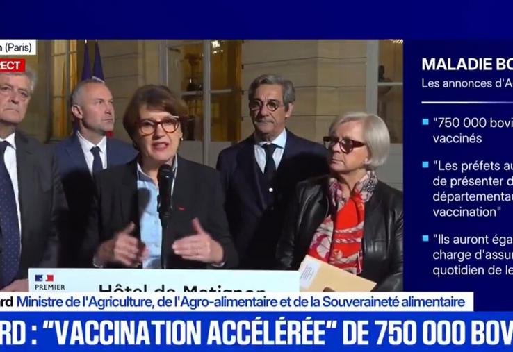 Le plan vaccination annoncé par Annie Genevard le 16 décembre 2025.