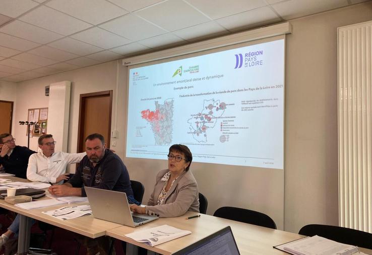 Christiane Lambert, référente nationale du groupe « viandes blanches », a présenté aux administrateurs FDSEA les ambitions des filières qui composent ce groupe.