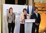 La ministre de l'Agriculture Annie Genevard, entourée de la ministre des Comptes publics Amélie de Montchalin et du ministre délégué à la Transition écologique Mathieu Lefèvre.
