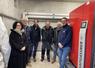 Sylvie Dieterlen, Denis Asseray, Florent Villepellé et Pierre Uzureau ont visité le local technique abritant la chaudière bois du réseau de chaleur de l'Ehpad.