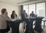 Stéphanie Favrou (DRFIP), Annick Baille (DRAAF), Alain Denieulle et Rémy Silve, lors de l'assemblée générale mercredi  10 juin à Beaucouzé.
