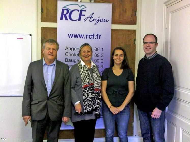 Les journalistes de l’équipe RCF Anjou. De gauche à droite : Vincent de Crouy Chanel, Anne Sacchi, Marie Agoyer et Damien le Boulanger.