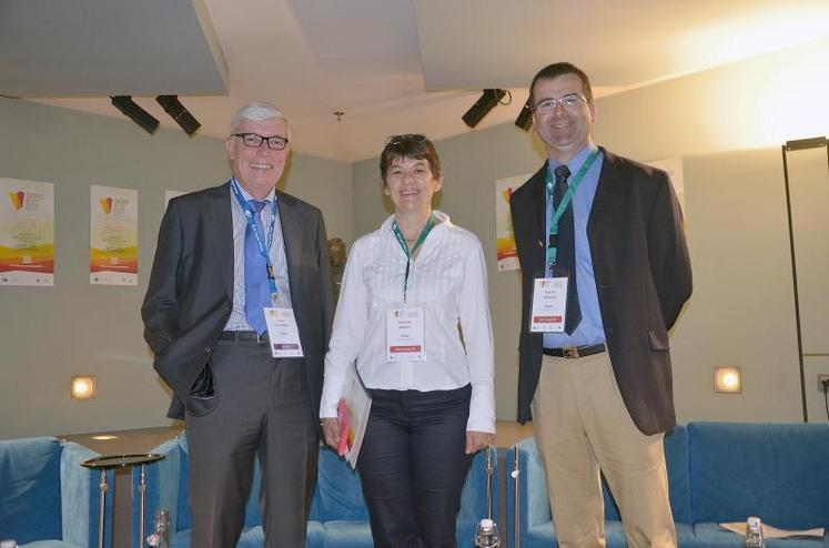 Henri Pluvinage, Mathilde Briard et Vincent Schieber représentant respectivement le CTIFL, Agrocampus Ouest - IRHS et Carotte de France, ont présenté le symposium qui avait pour ambition de mettre en relation directe tous les acteurs de la filière.