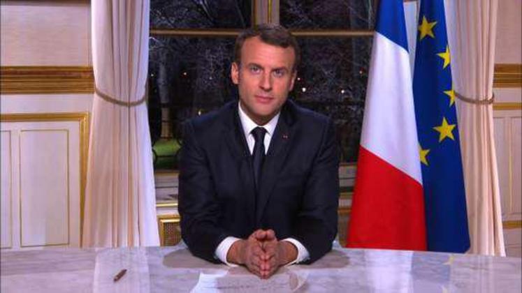 Voeux du Président de la République le 31 décembre au Palais de l'Elysée.