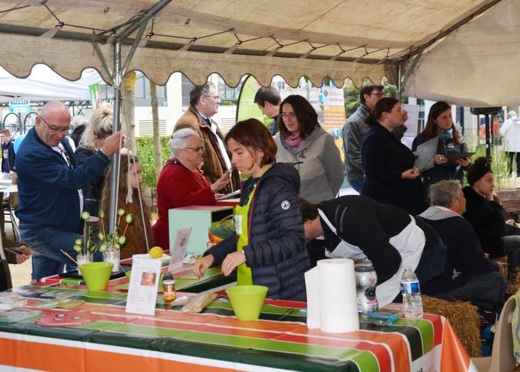 Des jeux et des dégustations étaient au programme (ici le stand de l'interprofession des fruits et légumes frais, Interfel).