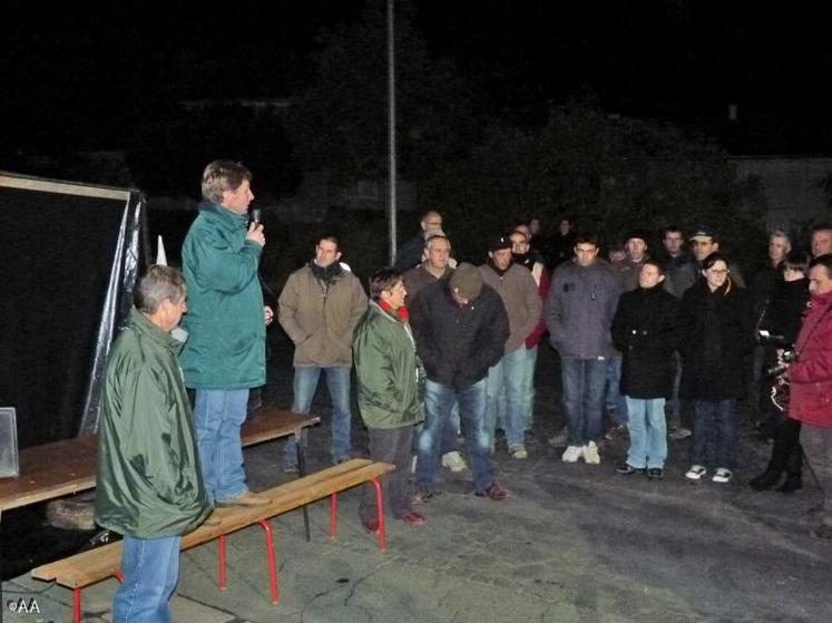 Blocage de l’abattoir Charal à Cholet en novembre 2010.