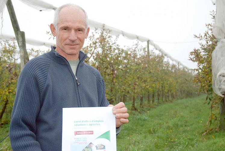 Bruno Grimault, arboriculteur à Saint-Laurent-du-Mottay : 
“La mise en ligne des offres sur internet a permis à des jeunes de trouver mon exploitation”.