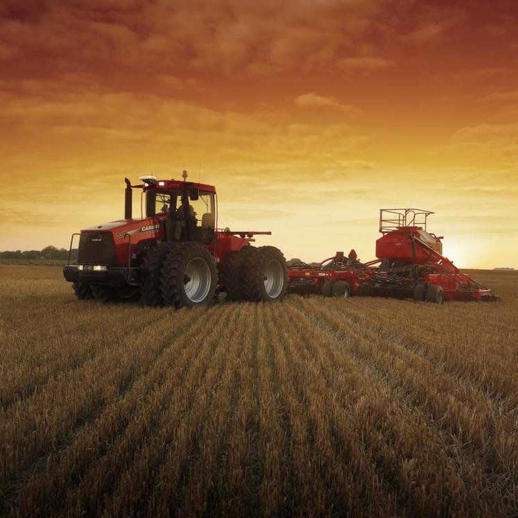 Agriculture aux États-Unis dans les grandes plaines du Middle West. Semis direct sur chaumes de céréales.