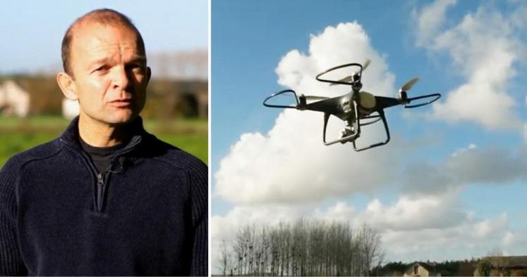 Vincent Marchesseau teste l’effarouchement par drone.