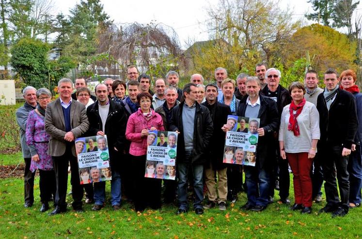 Les candidats de la liste FDSEA-JA aux élections Chambre d'agriculture (absents sur la photo : Claudine Oger et Alain Denieulle).