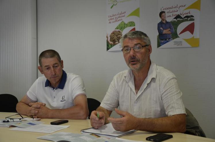 Jean-Paul Piet, pour AS 49 et Denis Asseray pour la Chambre d’agriculture, ont présenté mardi 11 juillet à Angers, les résultats de l’étude de groupe.