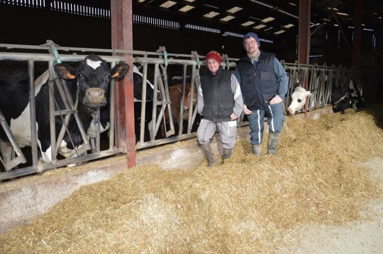 Au Gaec du petit Vernon, Chrystelle et Jean-Michel Lebrun distribue l’alimentation tous les 2 jours. « Je prépare dans mon bol une ration pour 2 jours. Cela me fait gagner du temps. Et je repousse l’alimentation une fois par jour », explique l’éleveur.