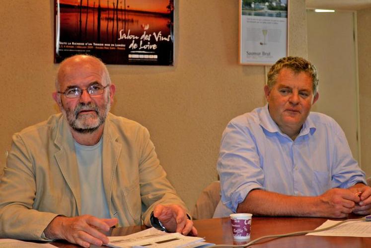 Patrice Laurendeau, président de la Fédération viticole et Olivier Brault, trésorier de la FV et président du bureau Interloire d’Angers.