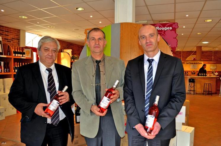 Jean-Michel Mignot, directeur général, Michel Blet, président et Jérôme Lemasson, directeur pôle vins.