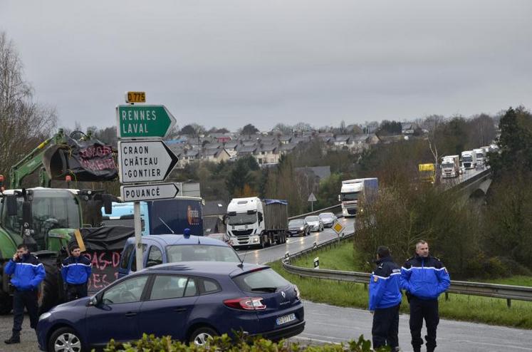 Des camions ont été contrôlés tout l'après-midi.