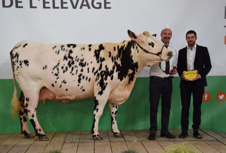 Idéalisé,  prix de meilleure fromagère et meilleure bouchère, avec son propriétaire Jean-Pierre Cassin, éleveur à Bégrolles-en-Mauges  et le juge Charles Delalande.