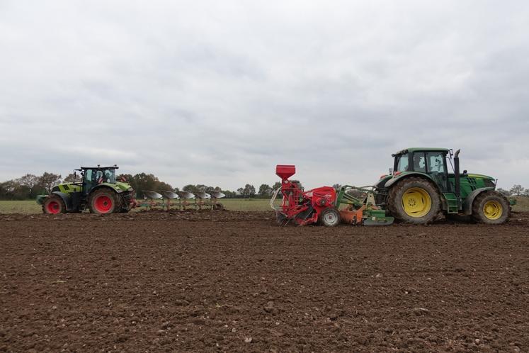 semis à la ferme de Thorigné d'Anjou