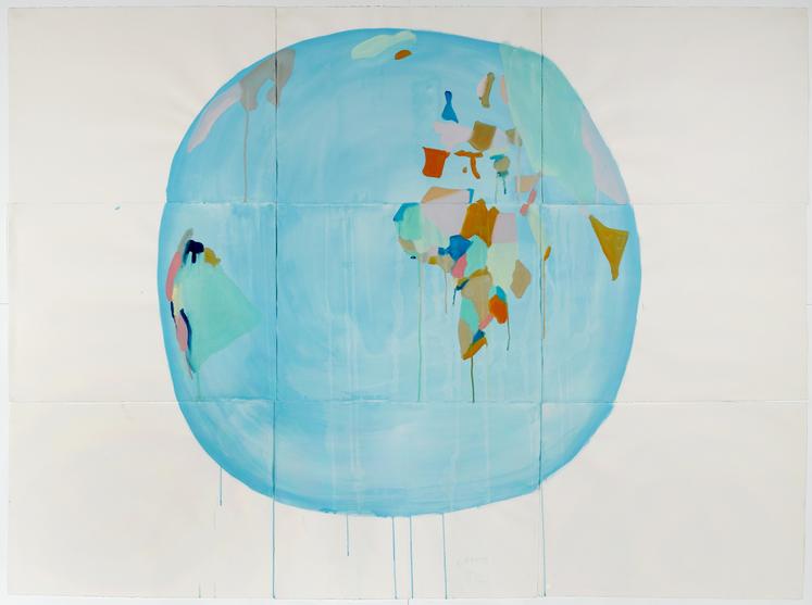 Planète (2002), Ruth Barabash.Née en 1963 à Tel Aviv (Israël). Gouache sur papier. 170 x 228 cm (chaque feuille : 56,5 x 76 cm). Collection Centre Pompidou, Paris. Musée national d'art moderne - Centre de création industrielle © Adagp, Paris, 2025.
