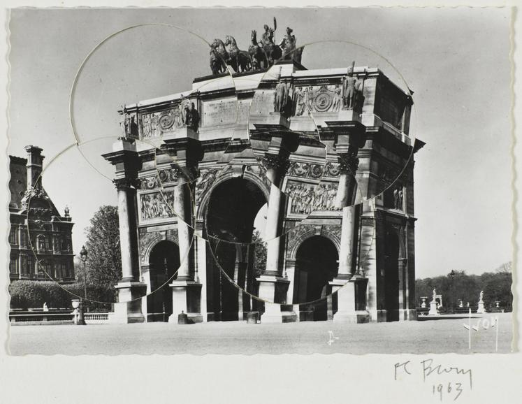 Le Carrousel du Louvre, Pol Bury.tif
Pol Bury né en 1922 à Haine-Saint-Pierre (Belgique) et mort en 2005 à Paris (France). Le Carrousel du Louvre, 1963. Carte postale découpée. 10,3 x 15 cm. Achat en 2015. Collection Centre Pompidou, Paris. Musée national d'art moderne - Centre de création industrielle © Adagp, Paris, 2025. Crédit photographique : Centre Pompidou, MNAM-CCI/Georges Meguerditchian/Dist. GrandPalaisRmn.