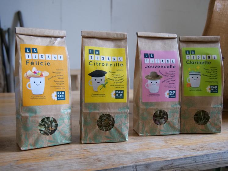 Créée par l'association de producteurs PAMbio d'Anjou, à laquelle adhère Delaubio, la gamme de tisanes est distribuée dans les commerces bio locaux.