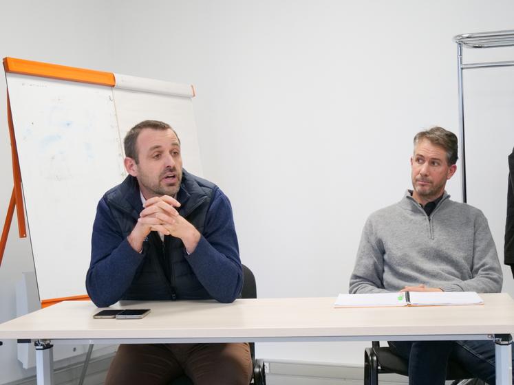 Denis Laizé, président de la Chambre d'agriculture 49 et Antony Blourdier, président de l'association des irrigants de l'Authion.