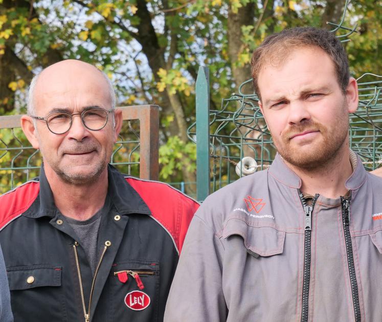 Jean-Marie et Clément Rousteau, éleveurs à Baugé en Anjou (Le Guédeniau).