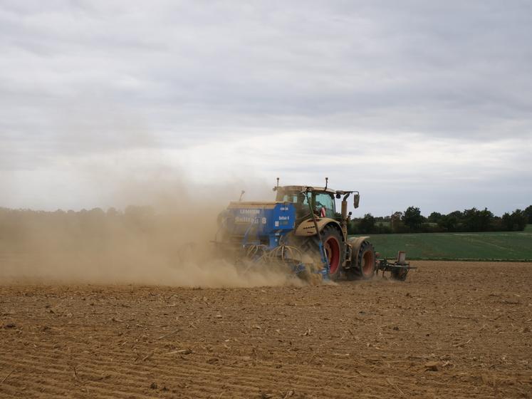 Semis de couverts au Gaec des Flées, à Segré-en-Anjou Bleu (La Ferrière de Flée), le 30 septembre.