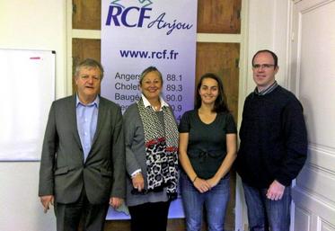Les journalistes de l’équipe RCF Anjou. De gauche à droite : Vincent de Crouy Chanel, Anne Sacchi, Marie Agoyer et Damien le Boulanger.